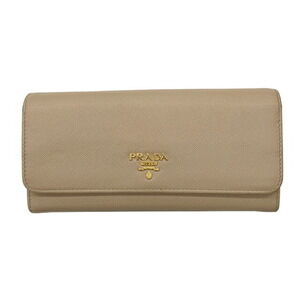Prada Long wallet Beige Tan leather bifold
